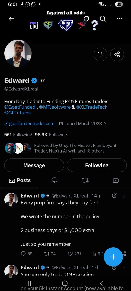 Zeusthetrader's tweet photo. @BindawaOfficial @GoatFunded @EdwardXLreal @Leveragedgiant All done ✔️ 🙌 

@LaCasaDeTraders @SkyDayTrading  @demvivx https://t.co/TybdRKw9qi