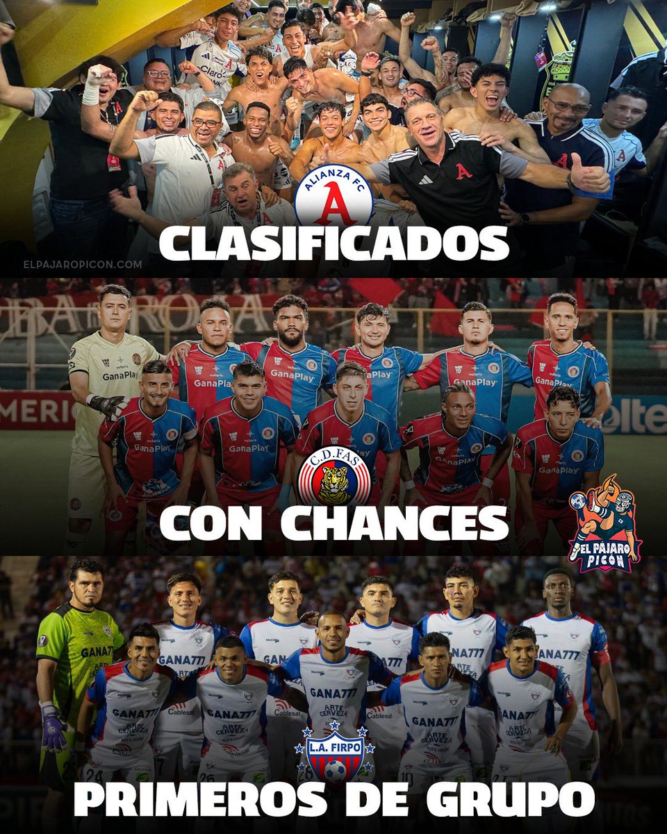 elpajaropiconsv's tweet photo. 🇸🇻 ¡SEMANA REDONDA!

Alianza FC y Firpo ganaron sus respectivos partidos, mientras que CD FAS empató y sigue con vida.

Los 3 representantes salvadoreños están invictos jugando de local, y ya tenemos un clasificado oficialmente a cuartos de final. Los equipos salvadoreños ya no son rivales fáciles como en años anteriores! 

#CopaCentroamericana