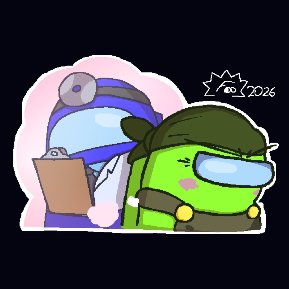 fluzztonic's tweet photo. Lime x Blue from the Among Us paramount series 💙💚 https://t.co/kUnQmFjCm7