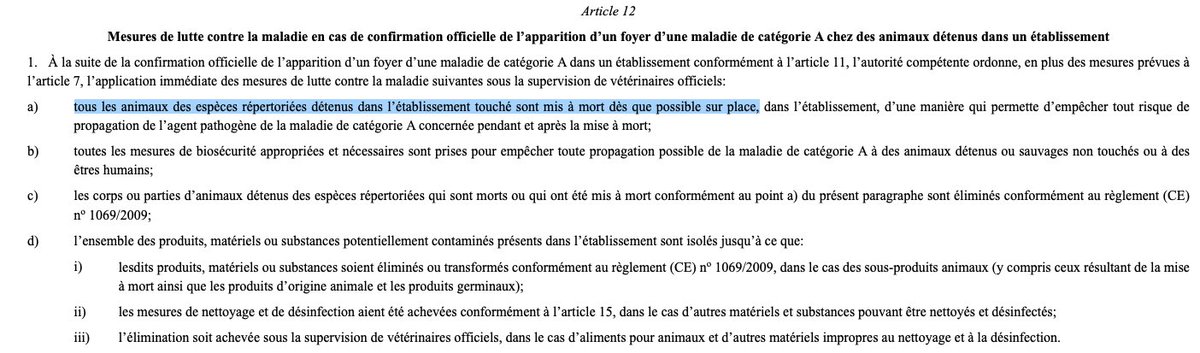 PatriceCali's tweet photo. Depuis la détection de la dermatose nodulaire contagieuse (DNC) en Savoie en juin 2025, la France applique un protocole d’abattage total des troupeaux dès confirmation d’un cas, y compris des animaux sains ou vaccinés.
Ce protocole s’appuie sur le règlement européen délégué (UE🇪🇺 2020/687 - article 12), qui prévoit la mise à mort de tous les animaux sensibles dans l’établissement touché. La France l’applique de manière stricte via ses arrêtés ministériels et préfectoraux.
#Frexit #UPR #Asselineau2027 🇫🇷 
https://t.co/aI2S7B1yG8