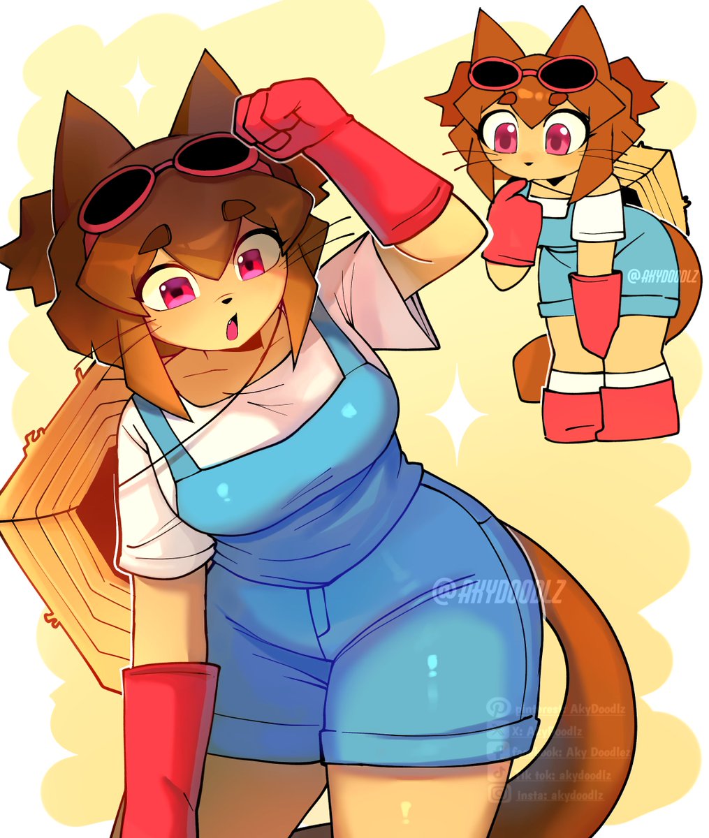 AkyDoodlz's tweet photo. Kit in one of her many outfits ⭐️ #gameoverse #fanart #artstyle #character #artist #digitalart https://t.co/TbaRHW5lB0