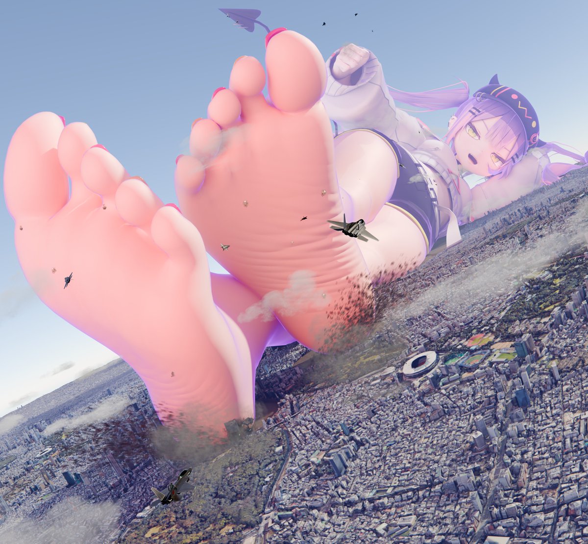 Kasasu2GTS's tweet photo. (Tokoyami Towa)   
Credits: Cover, JangaFX, PolyHaven, Playgrounds (Tokyo), Martini-SF    
#giantess #巨大娘 #sizetwitter https://t.co/7d31gIHowC