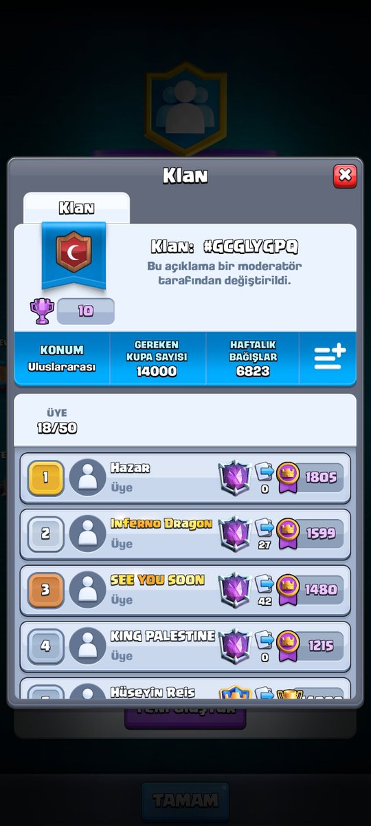 Cr_RamboOo's tweet photo. I had founded the clan a week ago, but Supercell banned the clan's name. 
Where is freedom of thought and expression?
Did you also ban the clan named "Free Israel"?
You banned my clan's name because it was "#FreePalestine."
Please correct it
@supercell @emilia_royale @donaldwsjr https://t.co/7hjScq7Mbb