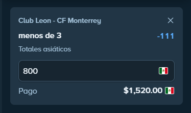 oddscorp23's tweet photo. ⚽️Liga MX | León vs Monterrey

Nuestro modelo nos arroja que será un partido trabado, inclinado a las bajas de goles. La casa nos ofrece la línea en -111. Nos venden el push a un buen costo, así que lo tomamos.

🎯Apuesta: Under 3.0 Asiático
💰Momio: -111
📌Stake: 2u
#Oddscorp https://t.co/pP2CpASpyU