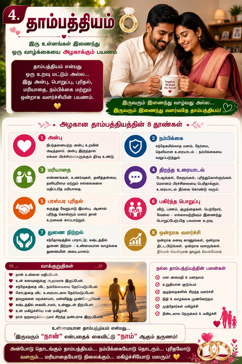 Propertiesloans's tweet photo. 📜 திருக்குறள் 471

வினைவலியும் தன்வலியும் மாற்றான் வலியும்
துணைவலியும் தூக்கிச் செயல்.
🌿 எ���ிய தமிழ் விளக்கம்

ஒரு செயலைத் தொடங்குவதற்கு முன், உணர்ச்சியால் அல்லது அவசரத்தால் முடிவு எடுக்காமல், நான்கு விஷயங்களை நன்றாக ஆராய்ந்து செயல்பட வேண்டும் என்று திருவள்ளுவர் கூறுகிறார். https://t.co/0q1c18UyJv