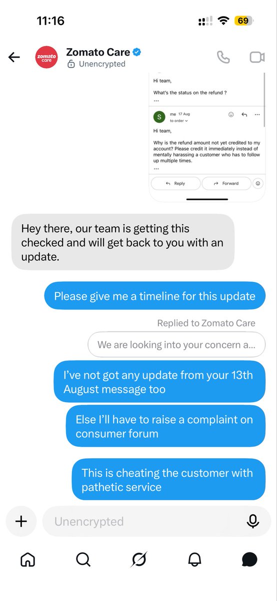 FarziChef's tweet photo. Dear @zomato, trust you to be a benchmark on worst customer service, shameless disregard of customer loyalty and absolutely no accountability. Complete mental harassment ..!!! https://t.co/M2W5pHfRAx