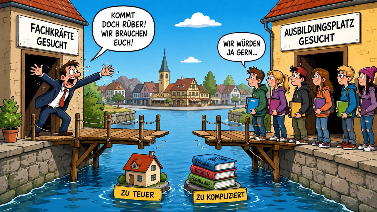 AchWasNews's tweet photo. Wirtschaftsverbände warnen seit Jahren vor einem Fachkräftemangel. 2025 blieb in Deutschland fast jede zweite angebotene Ausbildungsstelle unbesetzt.

Nach Zahlen aus dem aktuellen Berufsbildungsbericht blieben 2025 rund 49 Prozent aller angebotenen Ausbildungsplätze unbesetzt, das höchste Niveau seit 2023. 

Gleichzeitig standen 729.000 ausbildungsinteressierten Jugendlichen nur 476.000 tatsächlich abgeschlossene Verträge gegenüber, mehr als 250.000 junge Menschen mit Interesse blieben 2025 ohne Ausbildungsplatz.

Am stärksten betroffen sind ausgerechnet die Branchen, die am lautesten über fehlenden Nachwuchs klagen. In der Industrie blieben 59 Prozent der Plätze unbesetzt, im Verkehrssektor 55 Prozent, in Bau und Handel je 53 Prozent. 

In Niedersachsen berichtete fast jeder zweite Betrieb, nicht alle eigenen Ausbildungsstellen besetzen zu können.

Für das Auseinanderlaufen von Angebot und Nachfrage nennen die befragten Unternehmen mehrere Gründe:

- 37 Prozent sehen die eigene wirtschaftliche Lage als Hindernis

- 50 Prozent kritisieren mangelndes Arbeits- und Sozialverhalten der Bewerber

- 40 Prozent beklagen Lücken in Mathematik, Deutsch und Wirtschaftswissen

- 66 Prozent sehen dringenden Handlungsbedarf beim Thema Wohnungsnot, 7 Prozent der gescheiterten Bewerbungen scheiterten konkret an Entfernung oder fehlender Unterkunft am Ausbildungsort

DIHK-Hauptgeschäftsführerin Helena Melnikov fordert eine höhere Priorität für die berufliche Bildung, DGB-Vize Elke Hannack warnt vor weiteren Kürzungen und verlangt eine ausgeweitete Ausbildungsgarantie. 

Langfristig zeigt sich das Ergebnis der Passungsprobleme bereits heute, bundesweit haben 2,7 Millionen junge Menschen zwischen 20 und 34 Jahren keinen Berufsabschluss.

Ein System, das gleichzeitig an der Schule, am Wohnungsmarkt und im Betrieb selbst scheitert, braucht mehr als eine neue Imagekampagne für die Lehre.

Quellen: DIHK/Berufsbildungsbericht · ad-hoc-news · DGB