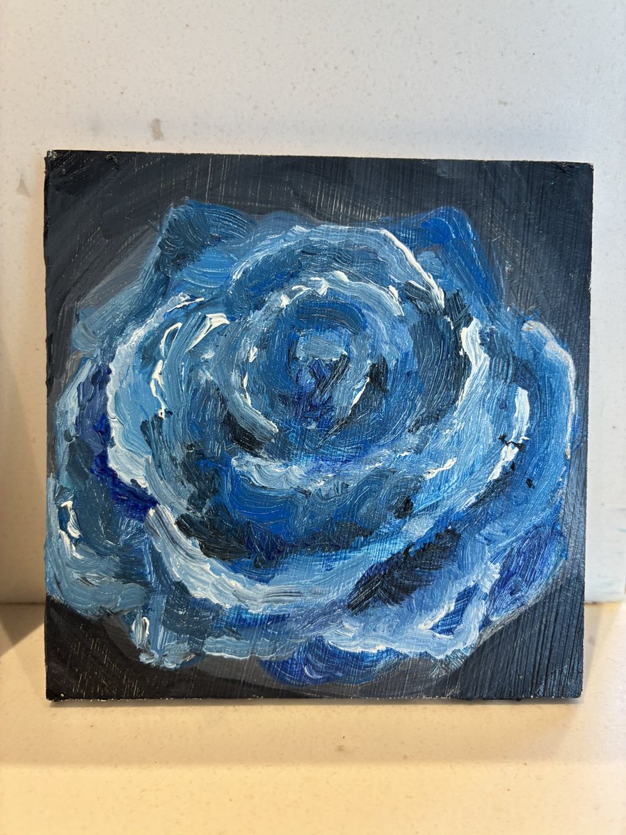 Whale_runa's tweet photo. 「薔薇」    BlueRose — Dreams Come True
 #絵画 #油絵 #art #薔薇 https://t.co/DM5HiQlpDc