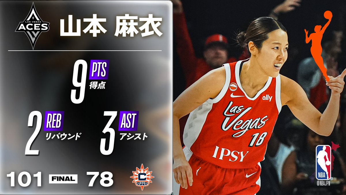 NBAJPN's tweet photo. 【WNBA】山本麻衣が第4Qで躍動🔥 試合後インタビューも🎤✨
https://t.co/8Mh1Mr7Zvj https://t.co/oTsDPmLtKn