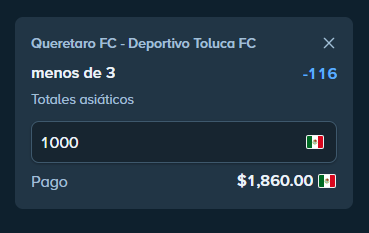 oddscorp23's tweet photo. ⚽️Liga MX | Querétaro vs Toluca

Este partido con diferencia es del que menos goles espero. El modelo nos dice que no habrá mucha acción bajo los tres palos. También aquí compramos el push.

🎯Apuesta: Under 3.0 Asiático
💰Momio: -116 (@ 1.86)
📌Stake; 2.5u https://t.co/uBwU8lip3U