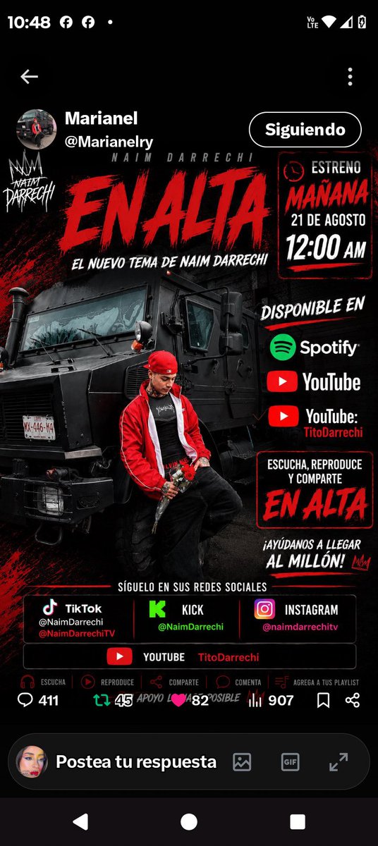 Miriamgrac5f's tweet photo. Estamos esperando tu canción 
EN Alta XNaim DARRECHI 
#NairmDarrechi https://t.co/vYti9KTGHq