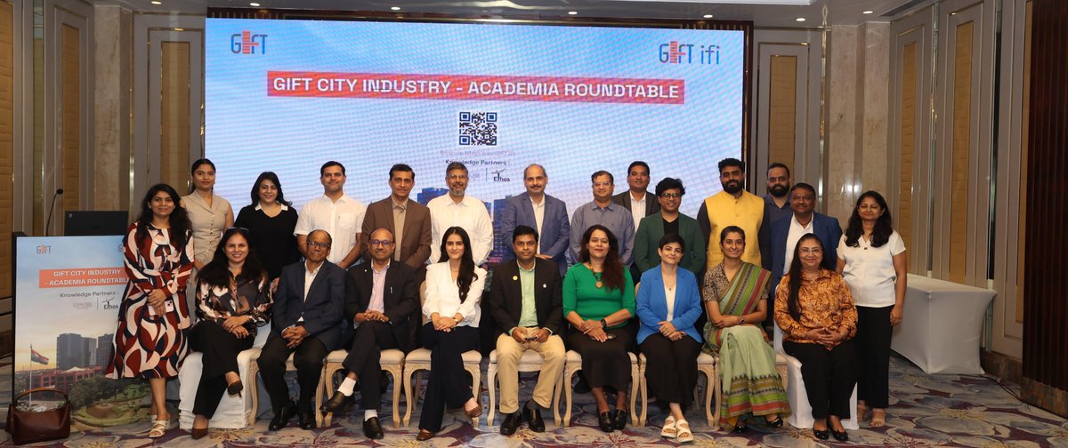 gift_ifi's tweet photo. GIFT City hosted its 5th Industry–Academia Roundtable in Pune, bringing industry and academia leaders together to shape the capabilities needed for Enterprise &amp; Financial GCCs.

#GIFTCity #GCC #IndustryAcademia #FutureWorkforce #FinancialGCC #GCCEvent https://t.co/q6IL5emJ2u