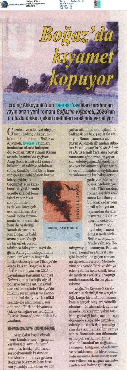 erdincakkoyunlu's tweet photo. Boğaz'ın Kıyameti Sabah Gazetesi kitap ekinde 
#kitap https://t.co/Zo0yYoz7qb