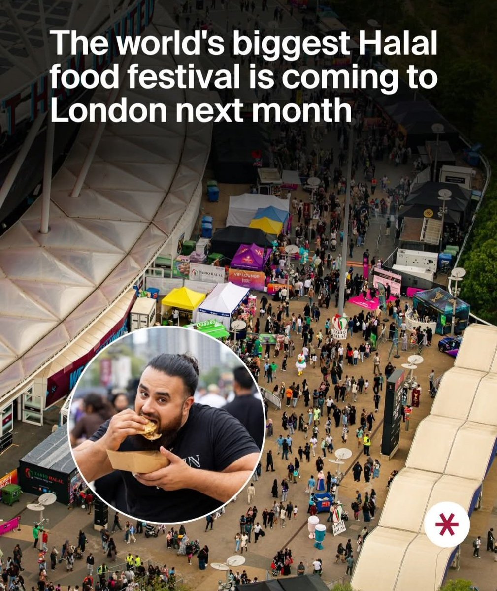 DonnaLouise1212's tweet photo. London used to be the capital of "Christian" Britain.

Now it’s hosting the “World Halal Food Festival” with 200+ vendors so we can properly feed the demographic replacement that happened while nobody was looking.

Rapid mass immigration didn’t just change the skyline. It changed the menu, the rules, and the city itself, even our hospitals, prisons & schools are majority halal.

And we’re supposed to celebrate it with street food and celebrity chefs.

This isn’t enrichment.
It’s the bill arriving.