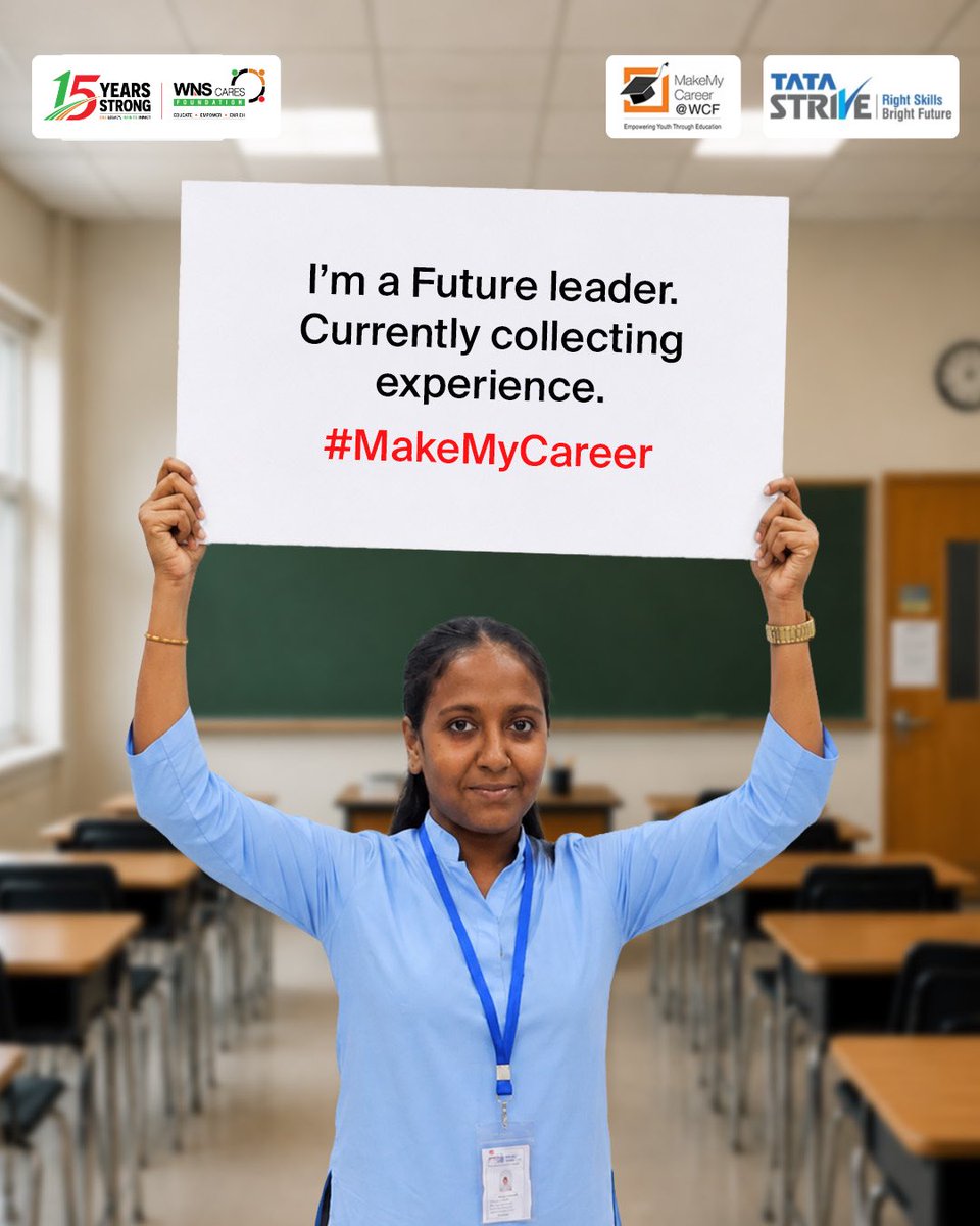 WnsWcf's tweet photo. Personality development, but make it career-ready. 😎

A little more confident. A lot more curious. And ready to put those new skills to the test.

#MakeMyCareer #SkillUpWithMMC #LearnWithWCF https://t.co/x7JH9WjHkf