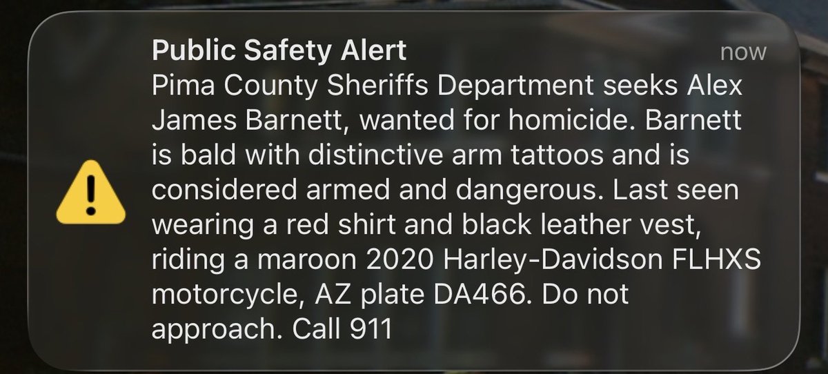whatsuptucson's tweet photo. Public safety alert — Law enforcement looking for Alex James Barnett, wanted for homicide https://t.co/q6xDCjCewk