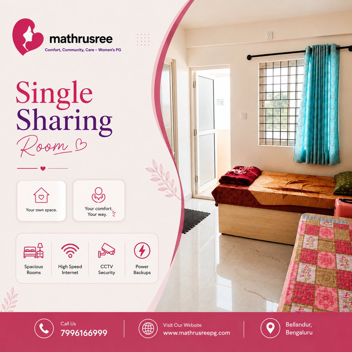 SreePg89751's tweet photo. Need more privacy from your PG stay? Mathrusree Women’s PG in Bellandur offers private accommodation with spacious rooms, high-speed internet, CCTV security, and power backup. Contact us to check availability. https://t.co/4utKHa2hJS