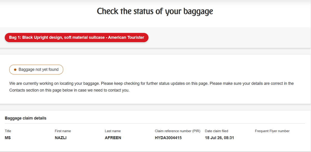 AhmedImranuddin's tweet photo. @Paulwills150 @emirates I definitely understand your pain and echo the same feeling. My bag has been missing since 18th July. https://t.co/jJlBSJIeGI