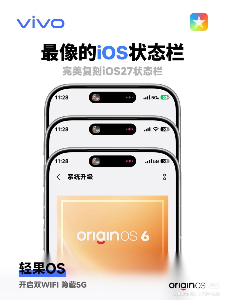 BabuBahlerao's tweet photo. So similar! iOS status bar!
This time bringing a status bar that looks even more real ✨
Theme: Light Fruit OS
#vivo #vivotheme #iqoo #vivodesktoplayout #digitaltechnology #vivophone https://t.co/RXtjQBYubp