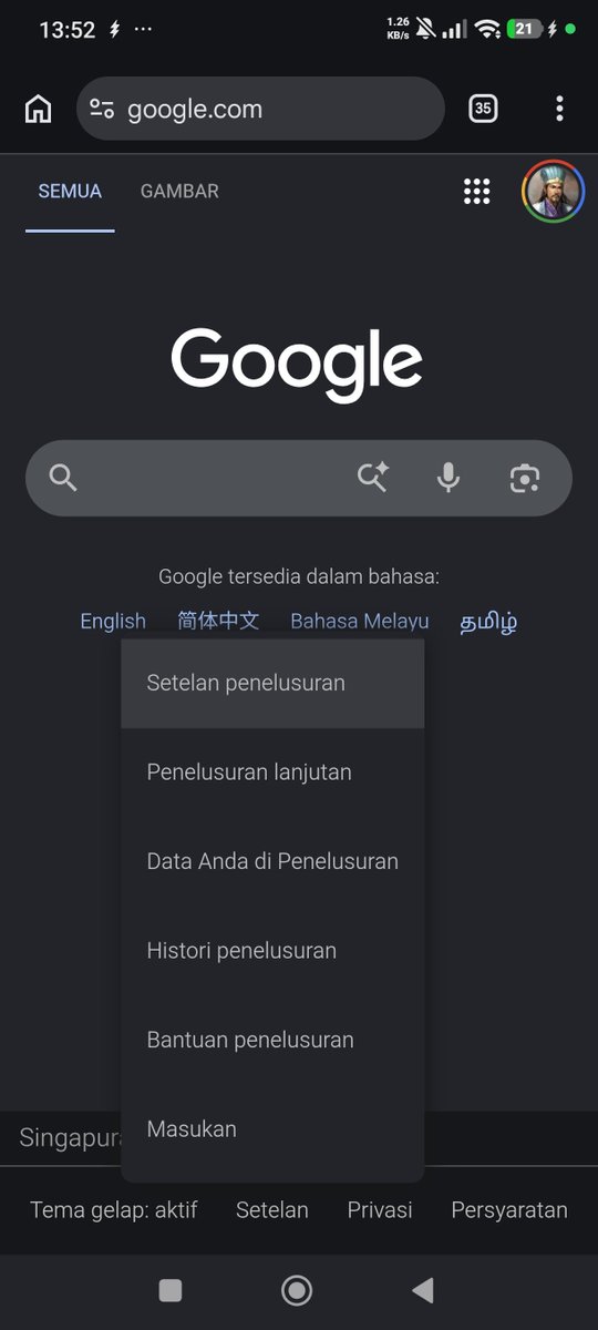 FikriTheAdviser's tweet photo. Saran. Kalau mau nonaktifin safe search yg saat ini dikunci komdigi, caranya 
1. https://t.co/OzVLSzOK0B di chrome
2. Pilih setelan yg ada dibawah, klik setelan penelesuran
3. Pilih setelan lainnya
4. Pilih bahasa&amp;wilayah
5. Pilih wilayah hasil. Klik negara non indo. Gw singapur https://t.co/B4O0uHnFU1