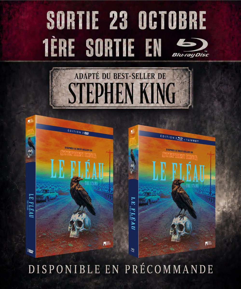 RiminiEditions's tweet photo. La mini-série LE FLÉAU (1994) d'après Stephen KING sortira pour la 1ère fois en BLU-RAY le 23 octobre et vous pouvez d'ores et déjà la précommander sur tous les sites habituels

Elle est également rééditée en DVD. 

#LeFléau #thestand #stephenking #mickgarris https://t.co/H8V8F2t4tc