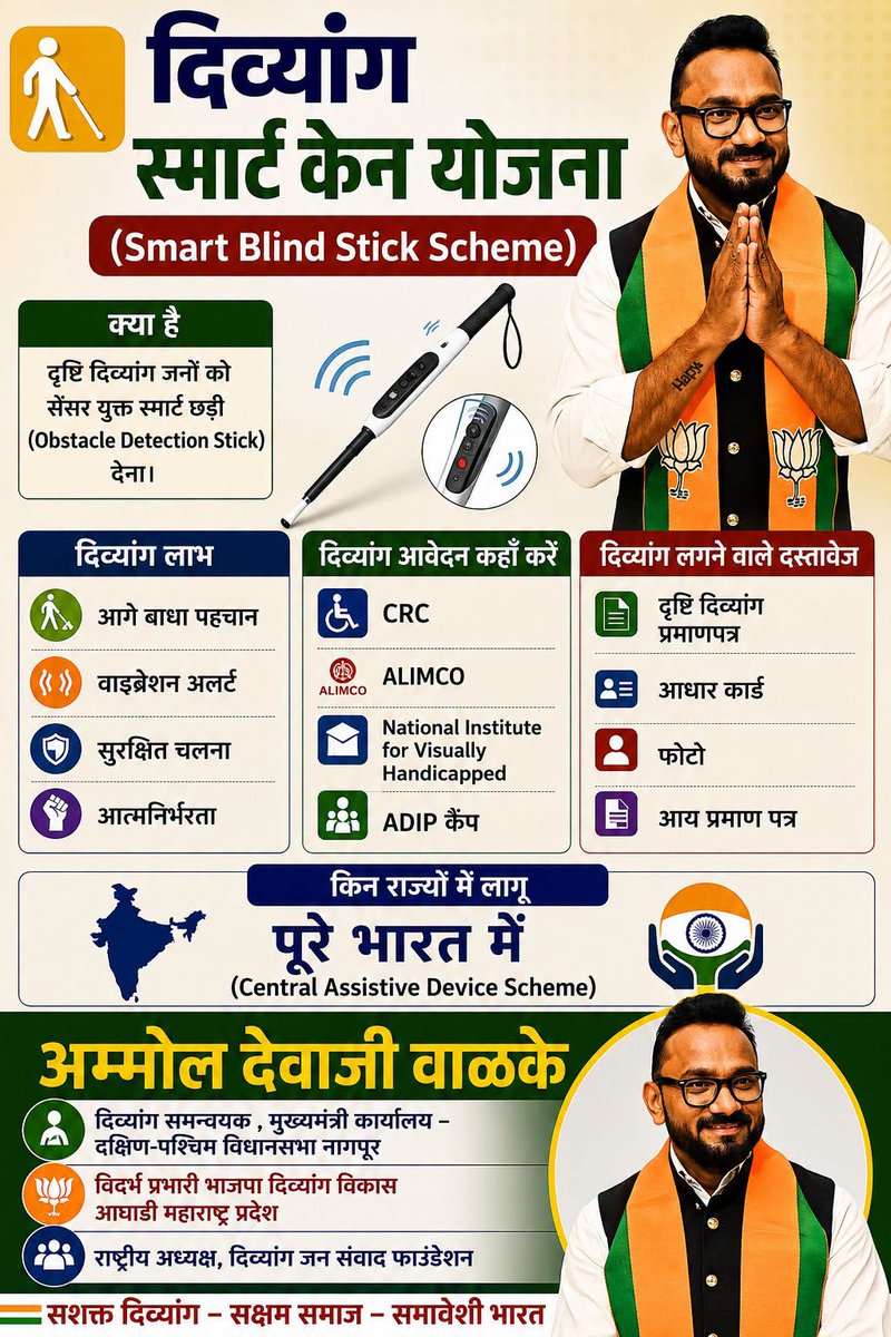 ammol_walke's tweet photo. दिव्यांग कैलिपर / वॉकर योजना
#UDIDCard #UniqueDisabilityID #Divyang #DisabilityRights #RightsForDivyang #Empowerment #AccessibleIndia #Inclusion #GovernmentSchemes #SocialJustice #DisabilitySupport #OneCardManyBenefits #UDIDYojana #DivyangJanSamvadFoundation #AmmolWalke https://t.co/v2mWQq8Knt