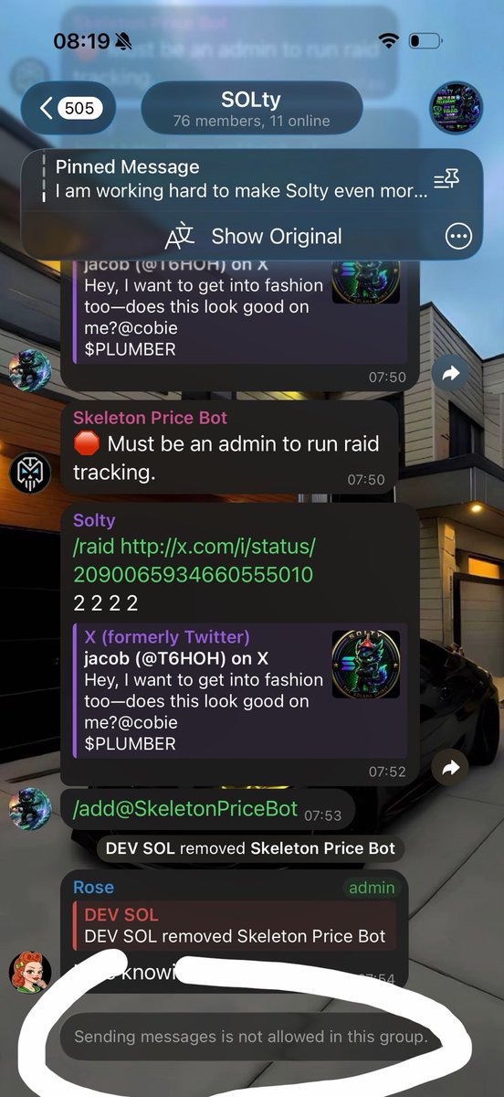 INVESTORflxo's tweet photo. @T6HOH Your telegram group community is locked no active I see you’re trying to configure the community but it won’t work it locked https://t.co/7FUtusDwy6