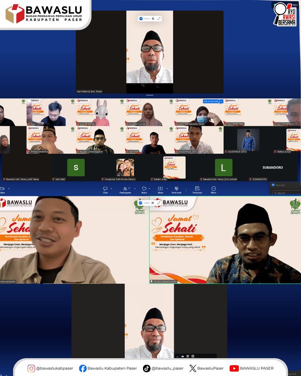 PaserBawaslu's tweet photo. Sebagai upaya menyegarkan semangat kebersamaan serta memperkuat hubungan kerja yang positif, Bawaslu Kabupaten Paser melaksanakan kegiatan Jumat Sehati dalam rangka pembinaan karakter, mental, dan spiritual. https://t.co/fj7XeJQA2c