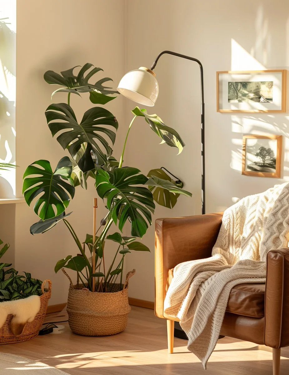 LilyBinghavvuw's tweet photo. [Tu monstera necesita luz indirecta y agua cuando la tierra está seca. Así crecerá fuerte!]， https://t.co/qiTz7uPGIL