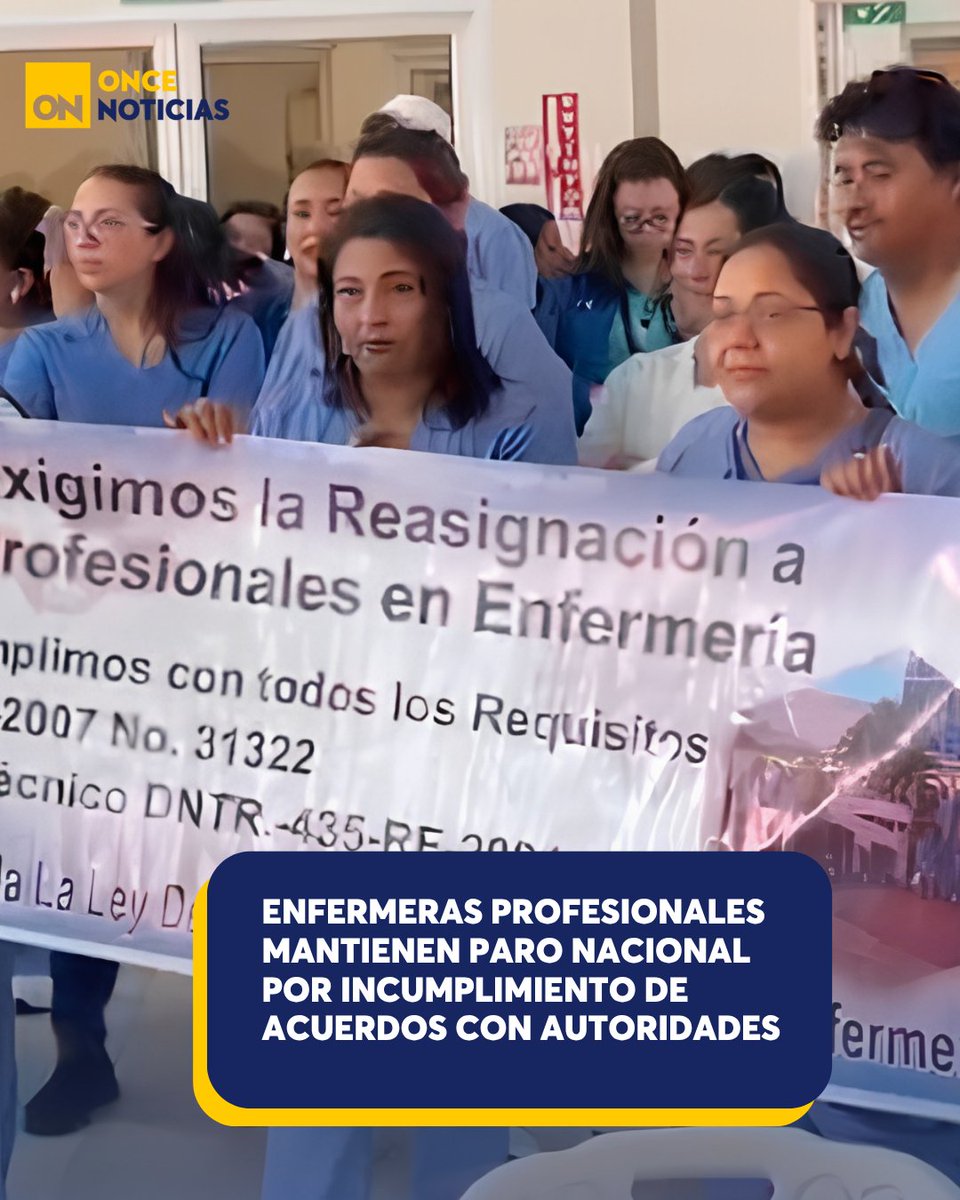 canal11hn's tweet photo. 🚨 Enfermeras profesionales mantienen un paro nacional por el incumplimiento de acuerdos con las autoridades. El gremio advierte afectaciones en la atención y exige respuestas para resolver el conflicto. 🇭🇳
https://t.co/QAOA8m8Hlh
#Honduras #Salud #Enfermeras #AsambleasInformativas