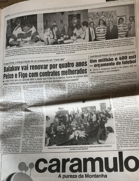 gustavo_ffs's tweet photo. #MuseuSporting (#1741). Na nossa edição #14 já recordámos a apresentação de Paulo Sousa e Pacheco no Verão de 93 pelo SCP. Hoje trazemos mais páginas da imprensa da época e com a promessa da renovação de Balakov e dos contratos melhorados a Figo e Peixe. Uma data apropriada, hoje https://t.co/5RR2iAZkIk