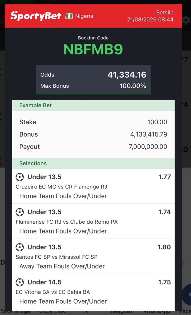 MumzyAdeTipz's tweet photo. 4.1k odd tossing on SportyBet 🏆 

Edit ✍️ &amp; flex 💪 to boom 💥 

Boom 💥 luck 🍀 🙏🏾 https://t.co/Xbq8JCRDH4