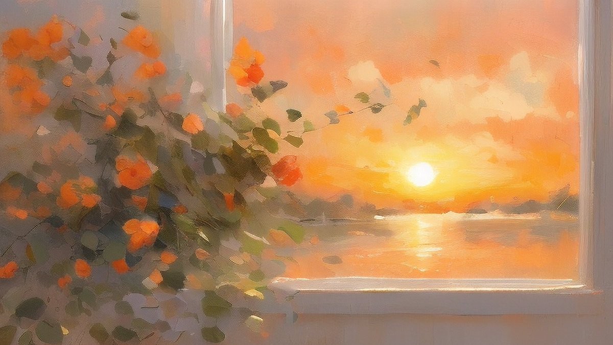 paulotale's tweet photo. Just paused for 10 minutes to look at the sunset glow through the window—small, warm moments hitting different when the days feel chaotic. https://t.co/PNnXSNVPNN