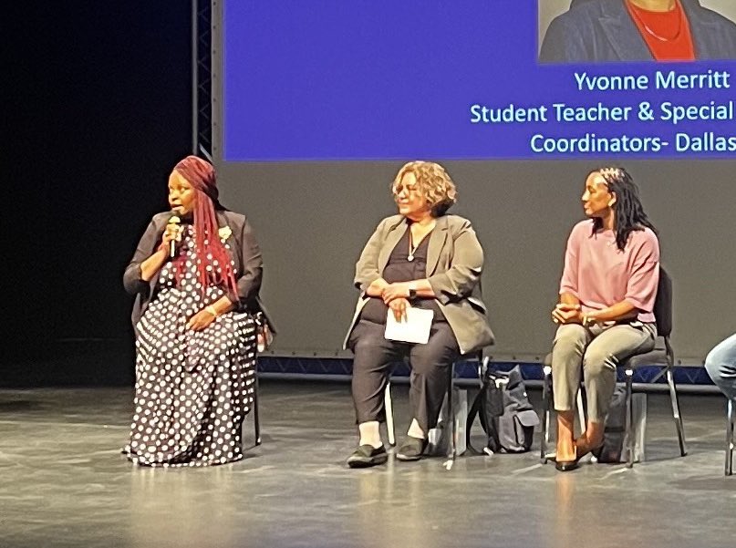 totstevenson's tweet photo. Such a privilege to represent @LancasterISD as a Residency Experience Panelist with our partners @dallascollegetx to kickoff our Fall semester with teachers residents across North Texas. #futureteachers 👏🏽👏🏽🧡🖤 https://t.co/uGMPOAWcAe