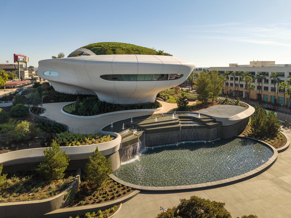 TheB1M's tweet photo. It's here. Eight years after breaking ground, George Lucas’ $ 1BN new museum is about to open in Los Angeles. The Lucas Museum of Narrative Art will officially begin to welcome the public from 22 September 2026 in the city’s Exposition Park.

Designed by Ma Yansong of MAD, with Stantec as executive architect, the five-storey building (not spaceship) spans around 28,000 square metres and is clad in more than 1,500 individually shaped fibreglass-reinforced polymer panels.

Its 35 galleries provide around 9,300 square metres of exhibition space and will house works from a permanent collection of more than 40,000 objects, spanning painting, illustration, photography, comics and cinema.

The museum sits within a 4.5-hectare campus landscaped by Studio-MLA, replacing a former asphalt car park with gardens, more than 200 trees, an amphitheatre and public spaces.

Co-founded by George Lucas and Mellody Hobson, the project first broke ground in March 2018.

What do you think of the new museum? Is this a good addition to LA?

📷 Lucas Museum of Narrative Art / Patrick Price / Roberto Gomez / Pedro Ramirez / Lou Caltabiano
