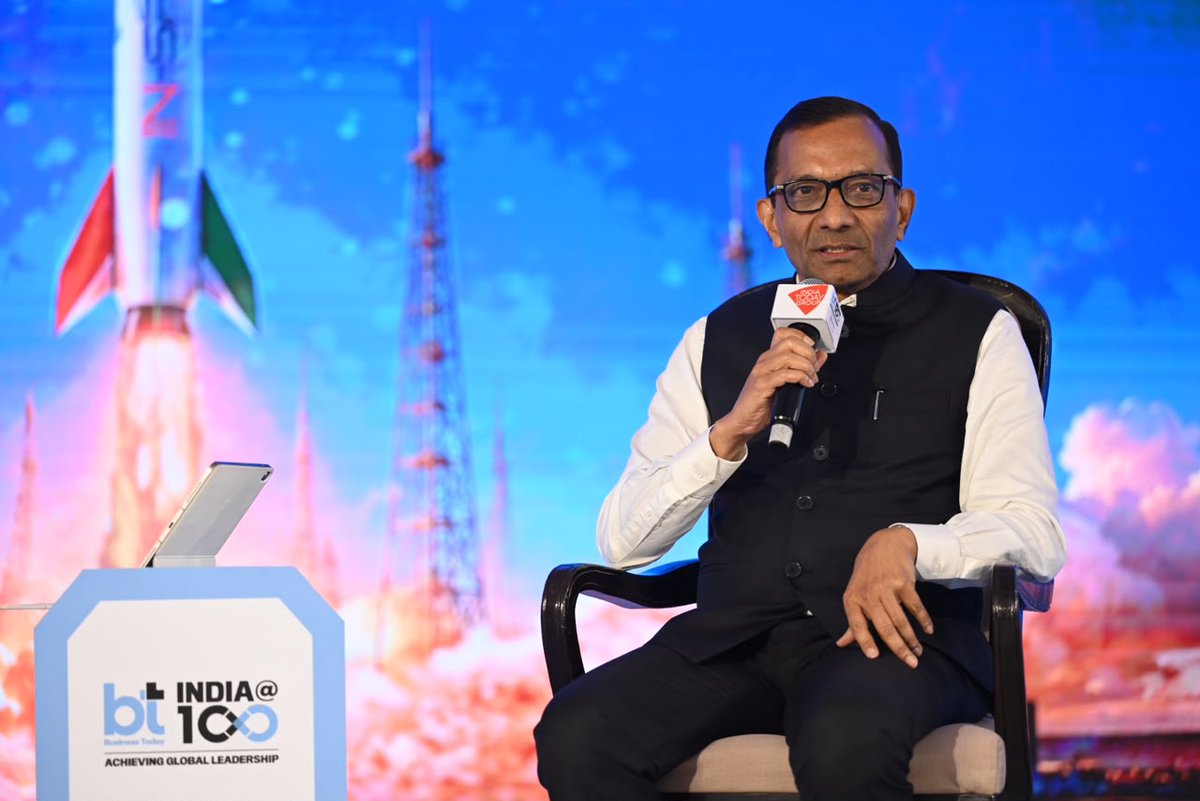 business_today's tweet photo. 🚀💡 #BTIndiaAt100 - #InPics | ‘Championing India's Spacetech Lift Off’ —  Dr Pawan Goenka (@GoenkaPk), Chairman, In-Space (@INSPACeIND), decoded India’s #spacetech ambitions and the opportunities emerging from a rapidly expanding #space ecosystem while exploring how spacetech can become a powerful growth engine and help position India among the world’s leading space economies by 2047, in a conversation with Raj Chengappa (@rajchengappa), Group Editorial Director (Publishing), India Today Group, at @business_today’s marquee event.

Watch the full session on BTTV: https://t.co/T6dvssM0aa

@CNESSSuperApp | @DeloitteIndia | @_InvestUP | @ukcmo | @ABDL_India

#IAH26