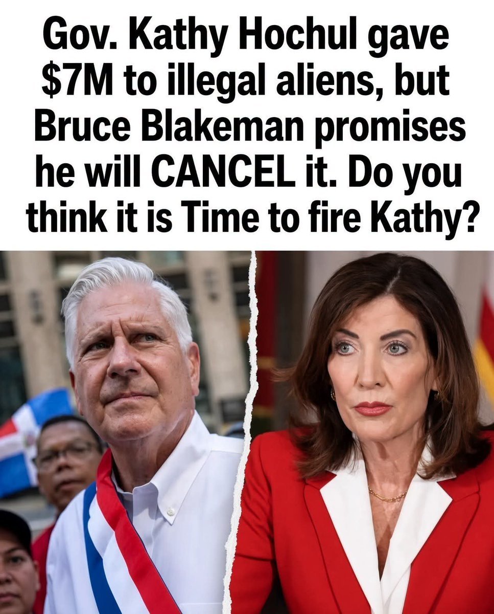 theamerican45's tweet photo. Should Kathy Hochul be held accountable for the $7M funding controversy?

🅰️ Yes — Replace her
🅱️ No — Keep her https://t.co/e2gRtlZSLp