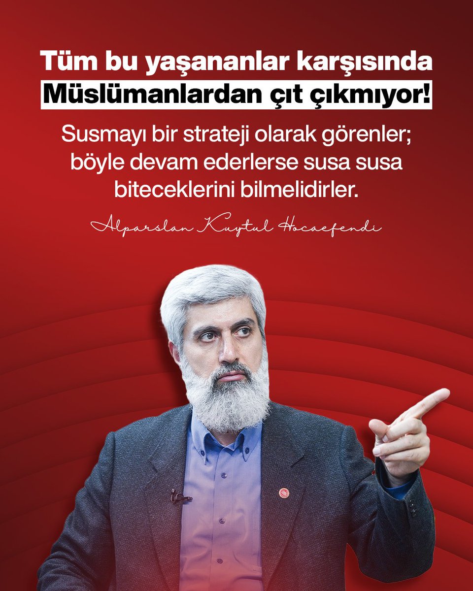 alparslankuytul's tweet photo. Tüm bu yaşananlar karşısında Müslümanlardan çıt çıkmıyor! Susmayı bir strateji olarak görenler; böyle devam ederlerse susa susa biteceklerini bilmelidirler.

DinDüşmanıKomite İşBaşında
Avukatlarımız Gözaltında
BarolarBirliğine Çağrı
AlparslanKuytul SerbestBırakılsın
SemraKuytul SerbestBırakılsın