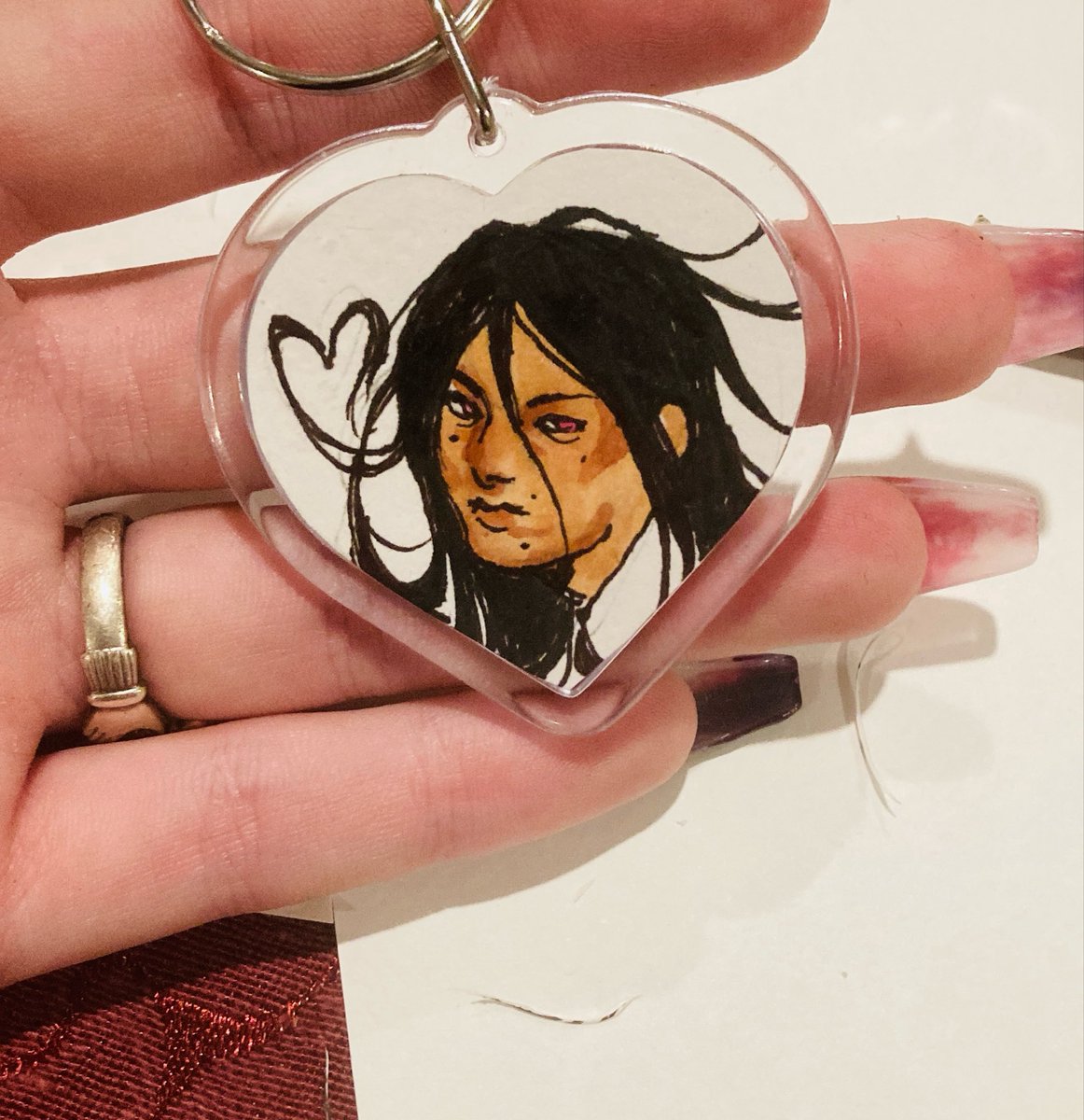 ulthopebday's tweet photo. #izurukamukura hand drawn keychain Yaayaayayay!!!! 💝🌷💞 https://t.co/qLMe4WrW6s