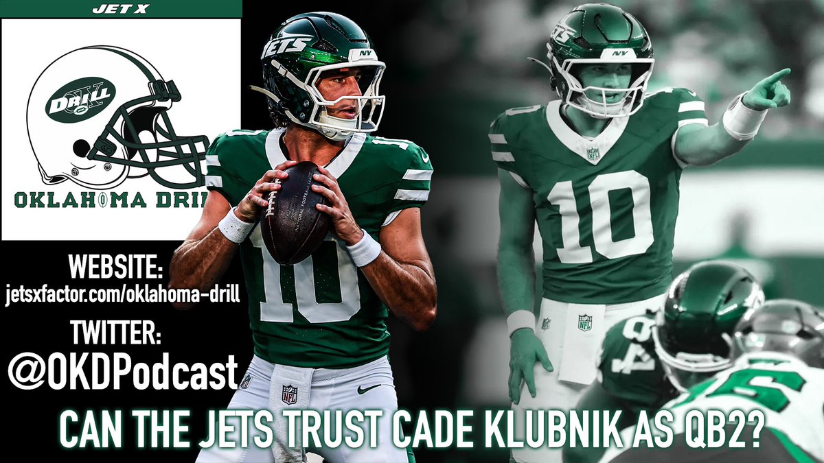 andrewgolden_17's tweet photo. 4th round rookie QB Cade Klubnik looks set to take the QB2 job for the 2026 #Jets. Should NY add another vet, or is Cade ready to go?

@ZazzyJets and I discuss that and more in the latest @OKDPodcast 🔽

🍎 https://t.co/FJ90Ta29SR
✅ https://t.co/pRKwxOerYW https://t.co/j9ZwZb2jxg