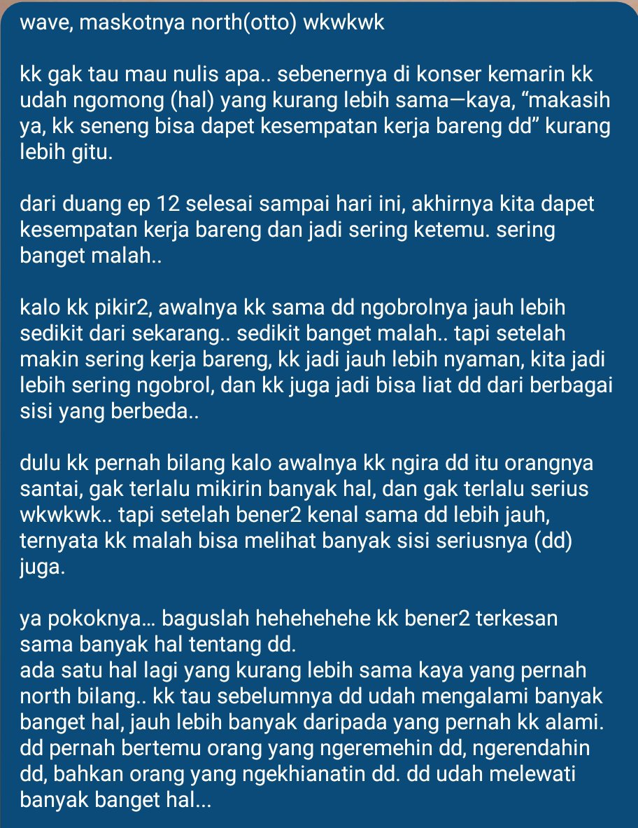 youniversky's tweet photo. WALAUPUN PANJANG BANGET TAPI PLEASE BACA SAMPE SELESAI SURAT CINTA KK THEE BUAT DD WAVE INI 😭

btw semua terms "thee" dan "wave" di sini gw ganti "kk" dan "dd" yaaa 😭🫰🏻

[INA TRANSLATION]

#theewave #ธีร์เวฟ #tthi_eks #waavetnp https://t.co/ua3kRd3LgC
