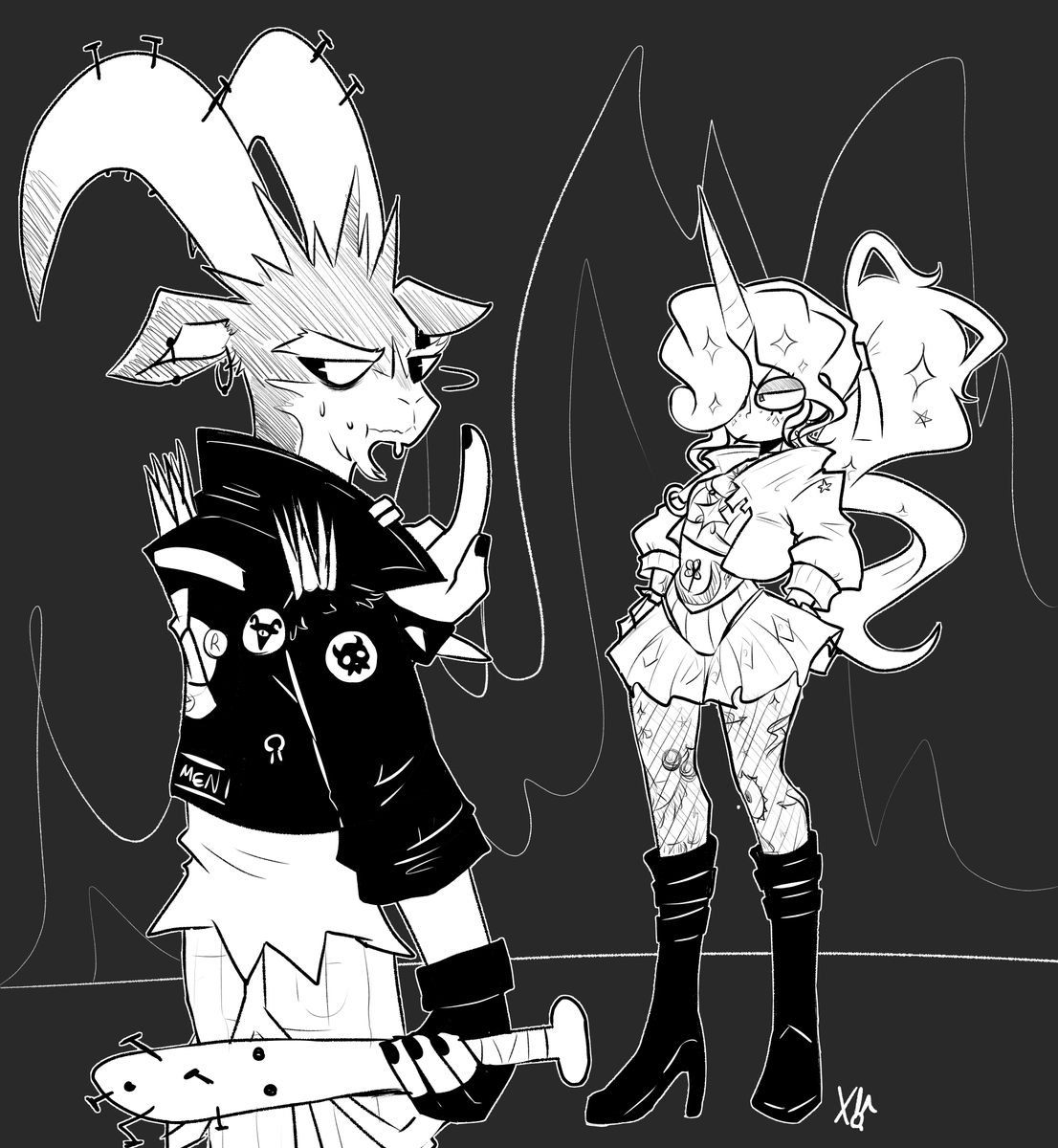 XObunny04's tweet photo. Some Deadlock doodles of Rem, Billy, and Celeste https://t.co/kMGvsReUxC