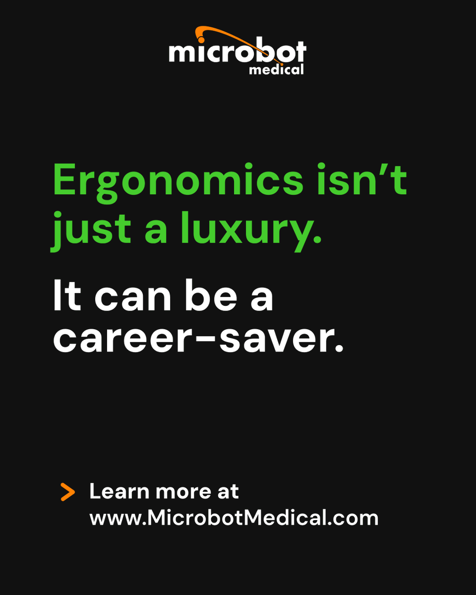MicrobotMedical's tweet photo. Innovation in interventional procedures isn’t optional. It’s essential.

Ergonomics and reducing physical strain for interventional staff can reduce burnout and help ensure career longevity.

https://t.co/NeoRmvNxGi https://t.co/msVen4Kk7w