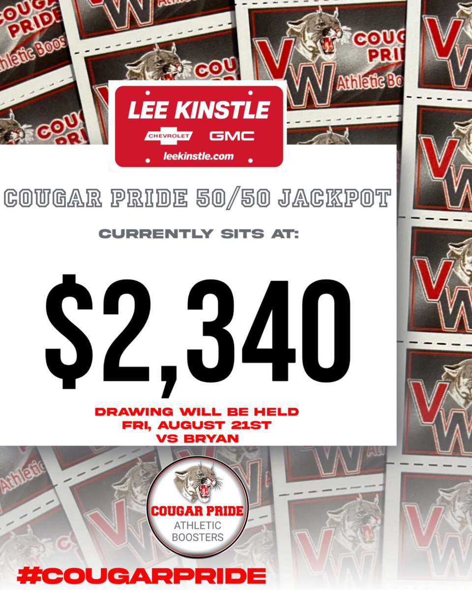 VanWertCougars's tweet photo. Tickets are on sale at Lee Kinstle Chevrolet GMC until 4:00 PM.  Digital Venmo tickets are available until 2:00 PM today.  #LetsGoCougs! https://t.co/KruZ2xS1OH