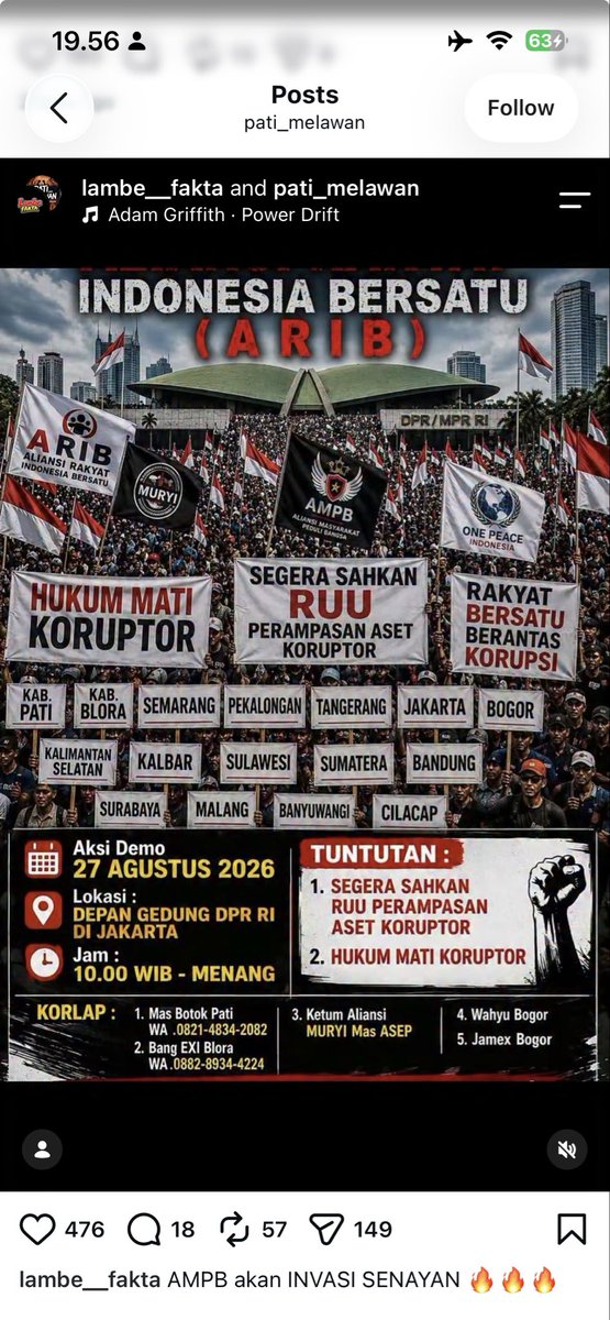glowinbeautyy's tweet photo. Calling all my Indonesian peeps! 

tanggal 27 Agustus nanti (infonya) bakal ada demo gede-gedean.
terbuka untuk semua lapisan masyarakat Indonesia 🇮🇩

Sumber tertera https://t.co/Pv13UpkD64