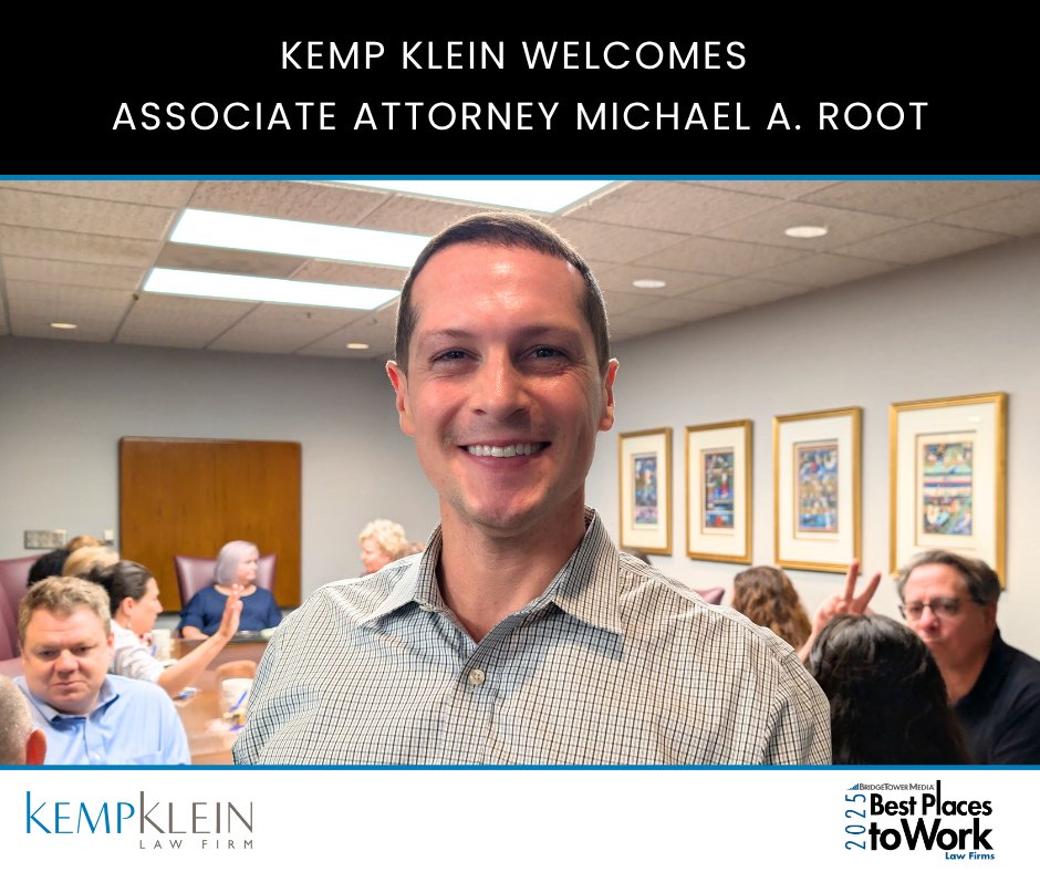 KempKleinLaw's tweet photo. Kemp Klein is pleased to welcome Michael A. Root to the firm as an Associate Attorney. Michael brings experience in real estate and transactional matters. We celebrated his arrival this week with a welcome breakfast.

#BestPlacesToWork #Career #Lawyers https://t.co/Wuf9vhxDqo