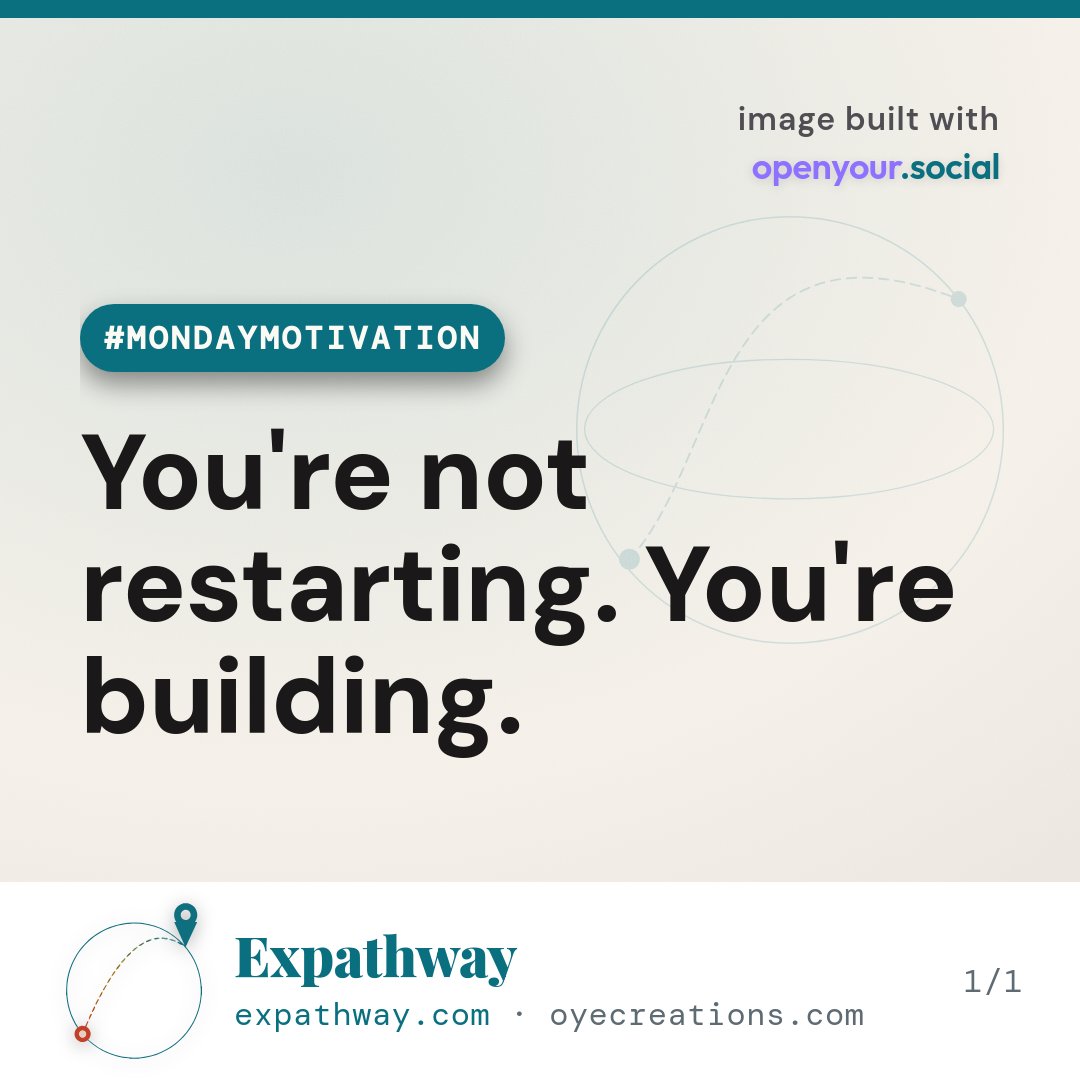 expathway's tweet photo. Monday means different things when you're abroad. You're not restarting a week in the same place. You're building a life in one. That's the real work.

#mondaymotivation #expatlife #movingabroad #livingabroad #lifeabroad https://t.co/gI98UnfR30