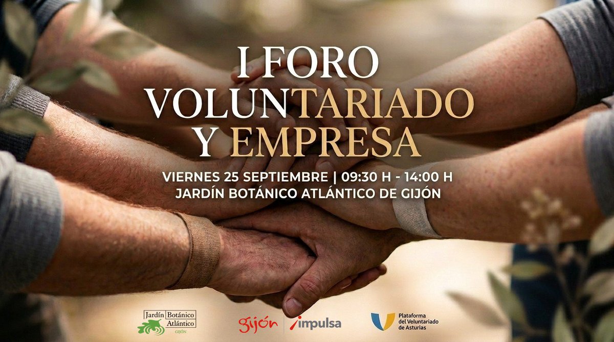 GijonImpulsa's tweet photo. Empresas y entidades sociales pueden lograr más cuando colaboran 🌱

Te invitamos a participar en el I Foro Voluntariado y Empresa: «Sumando para multiplicar el impacto».

📅 25 de septiembre | 09:30 – 14:00 h
📍 Jardín Botánico Atlántico, @gijon 
🔗 https://t.co/eogphlablf https://t.co/1rUjZDHsak