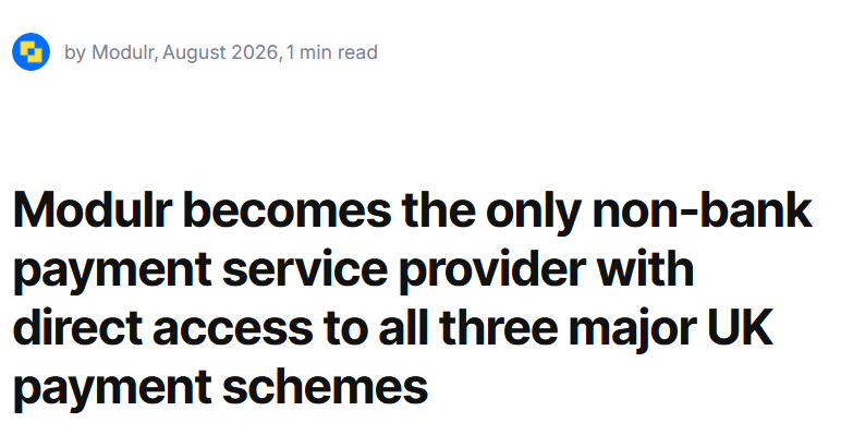 WKahneman's tweet photo. Modulr now a direct participant in CHAPS, giving it all three major UK bank-payment rails. Ripple chose Modulr in 2022 specifically because it could connect RippleNet payments into UK/Euro payment rails &amp; settle funds at the Bank of England. https://t.co/SeL7iAAFjR