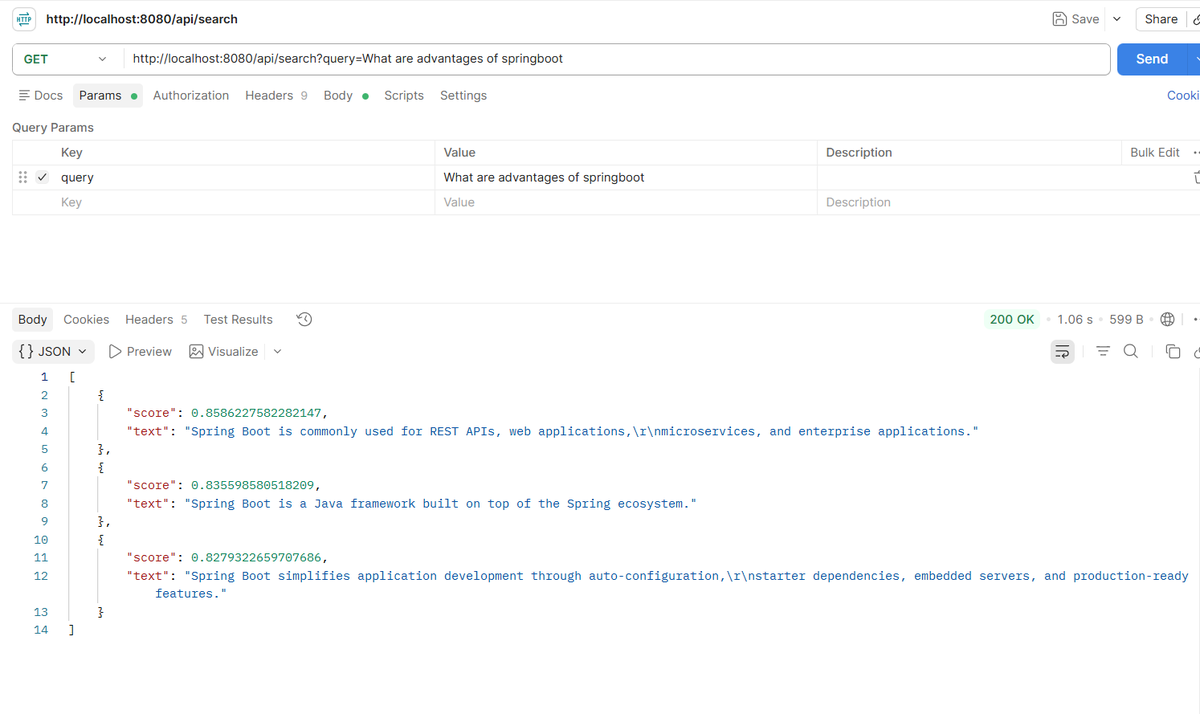 SAIVIGN34633771's tweet photo. Day 30 
Today I finished my first working RAG pipeline with Spring Boot + LangChain4j.
I worked on document loading, chunking, embeddings, vector search, and finally connected the retrieved context with Groq to generate the answer.
Next up Spring AI 
#AIEngineering #BuildInPublic https://t.co/KWaCA8PqRT